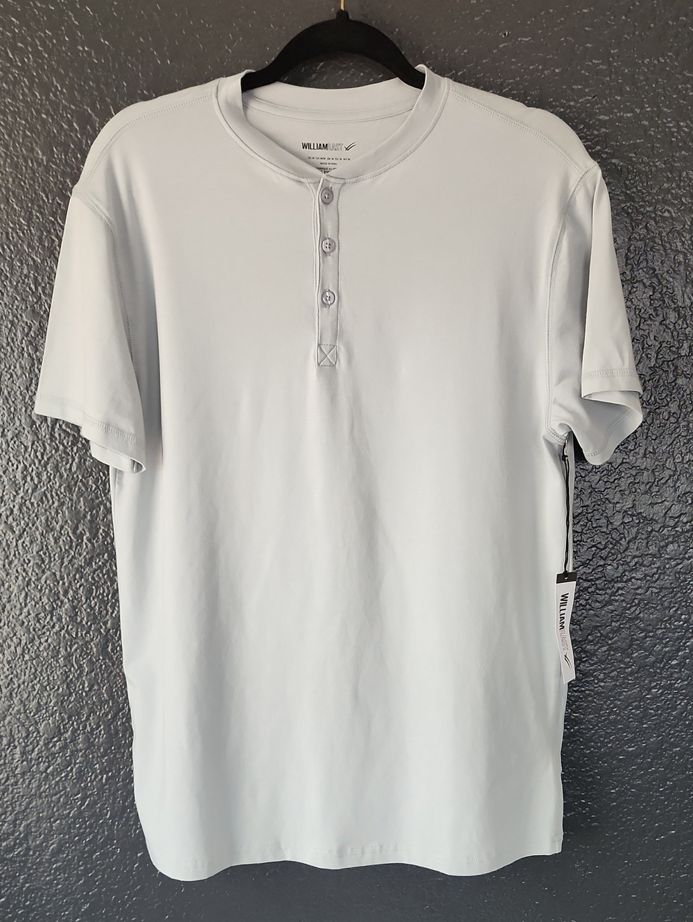 William Rast Light Gray Short Sleeve Henley Tee